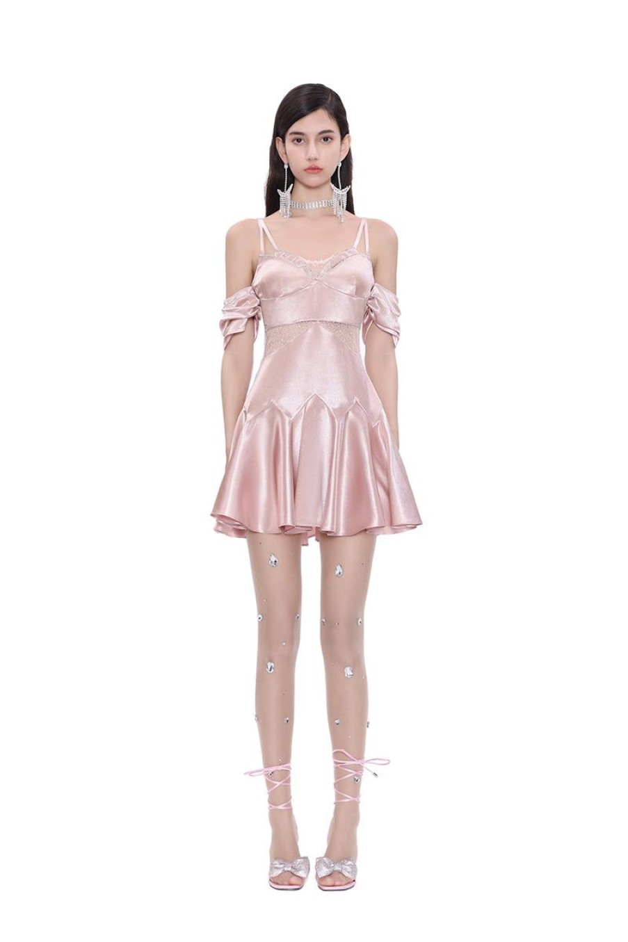 OZLANA Dresses & Sets | The Odyssey Lace Trimmed Dress(Pink)