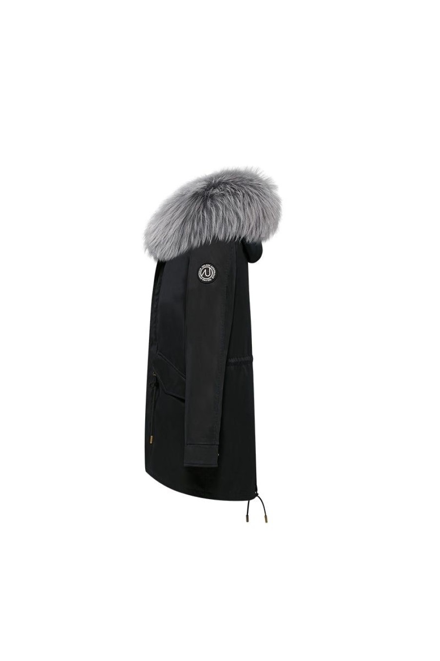 OZLANA Classic & Designer Parkas | Black(Men)+Classicgrey Mink