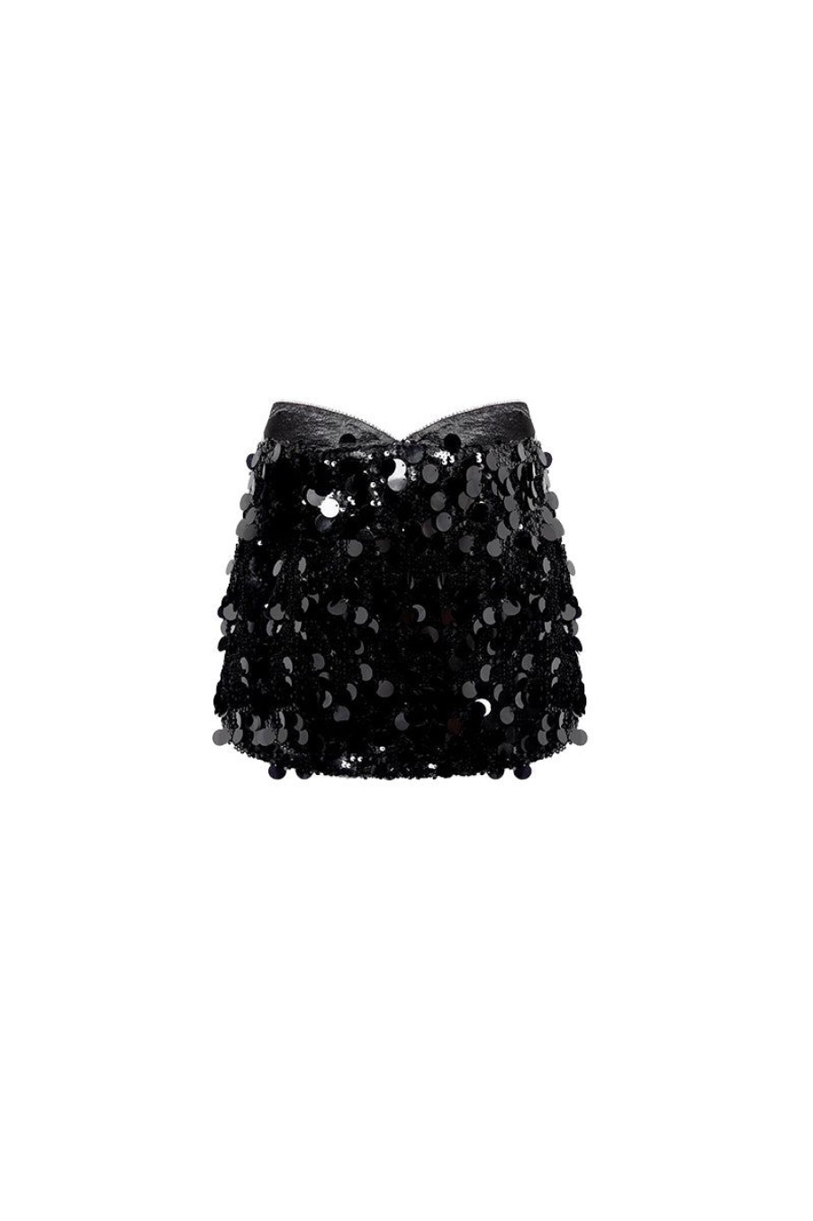 OZLANA Bottoms | Voyage Paillette Mini Skirt(Black)