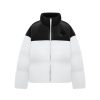 OZLANA Down Puffer Jackets | Melting Rose Heart Contrast Casual Puffer Jacket(Black+Light Grey)