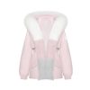 OZLANA Down Puffer Jackets | Omni Fox Fur Palette Down Parka(Pink)