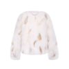 OZLANA Full Fur Jackets | Spotlight Round Neck Fox Fur Jacket (Cream White)