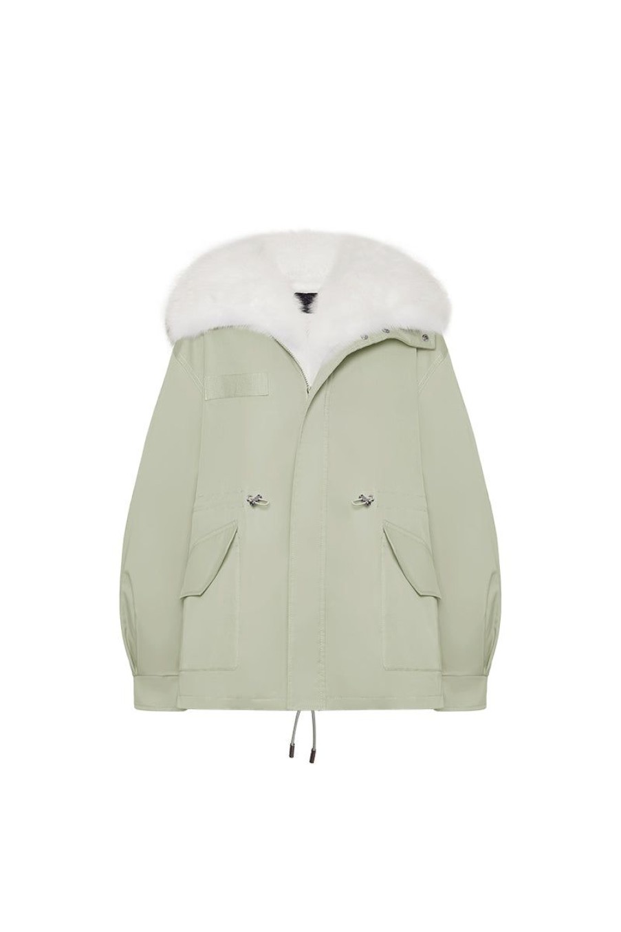 OZLANA Classic & Designer Parkas | Sage Green Casual Parka