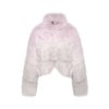 OZLANA Full Fur Jackets | Sunrise Gradient Cropped Buckle Neck Fox Fur Jacket (Purple Gradient)