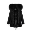 OZLANA Classic & Designer Parkas | Black(Men)+Classic Black Mink