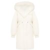 OZLANA Down Puffer Jackets | Omni Fox Fur Down Parka(Cream)