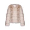 OZLANA Full Fur Jackets | Cloud Bubble Duotone Lapel Fox Fur Jacket (Beige)