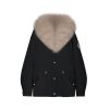 OZLANA Classic & Designer Parkas | Black Transform Parka + Mocha Fur Coat