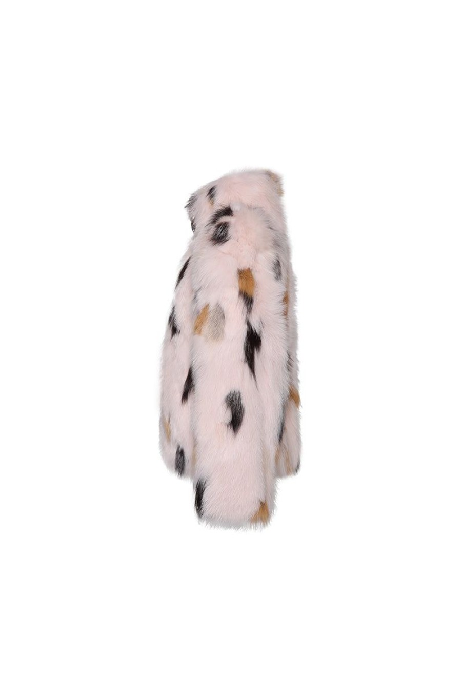 OZLANA Full Fur Jackets | Ochre Buckle Collar Fox Fur Jacket (Pink)