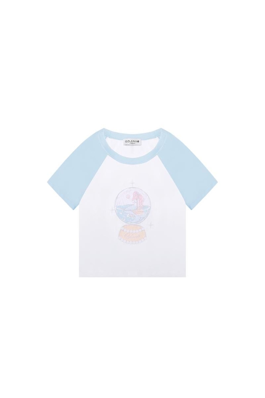 OZLANA Tops | Oceania Mermaid Raglan Tee(Blue)