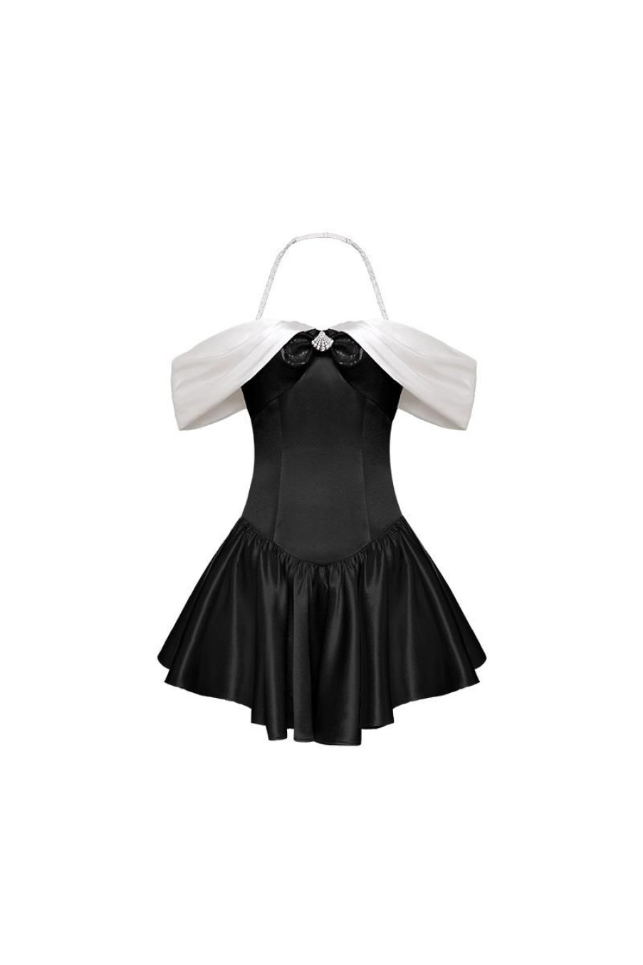 OZLANA Dresses & Sets | Pirouette Halterneck Flare Dress(Black)