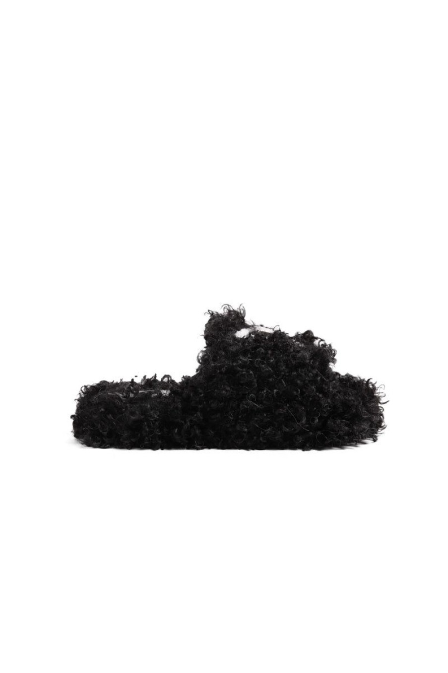 OZLANA Shoes | Butterfly Wool Faux Fur Slippers(Black)