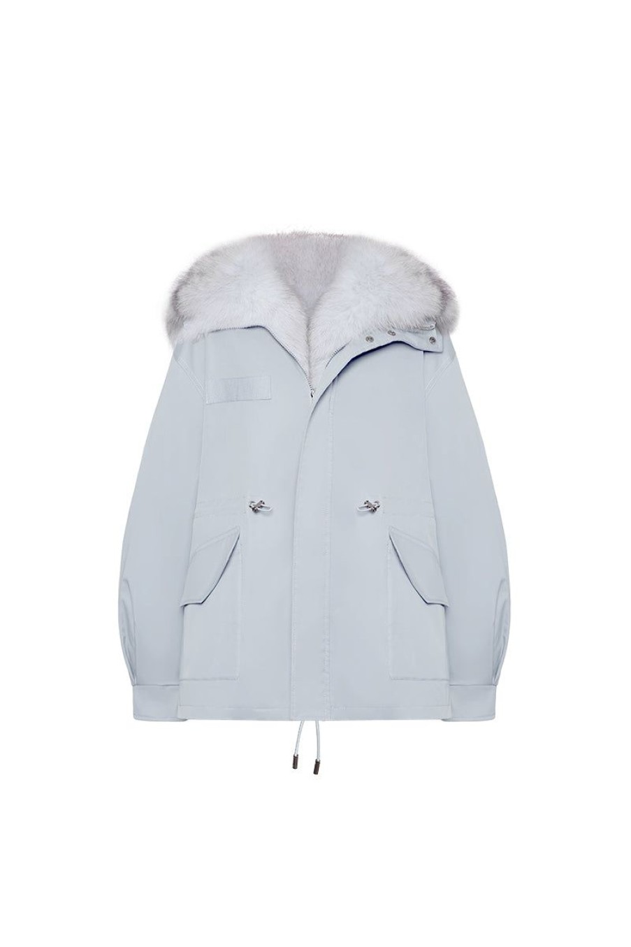 OZLANA Classic & Designer Parkas | Airy Blue Casual Parka