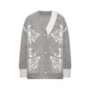 OZLANA Knits | Ozln Asymmetric Chandelier Knit Cardigan(Grey)