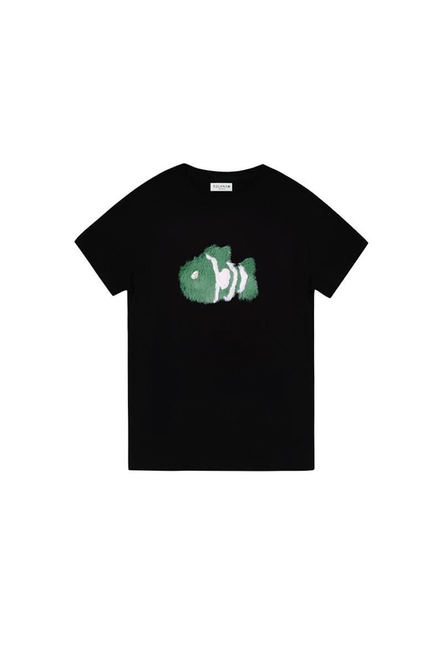 OZLANA Tee Shirts | Plush Cartoon Animal T-Shirt(Black)