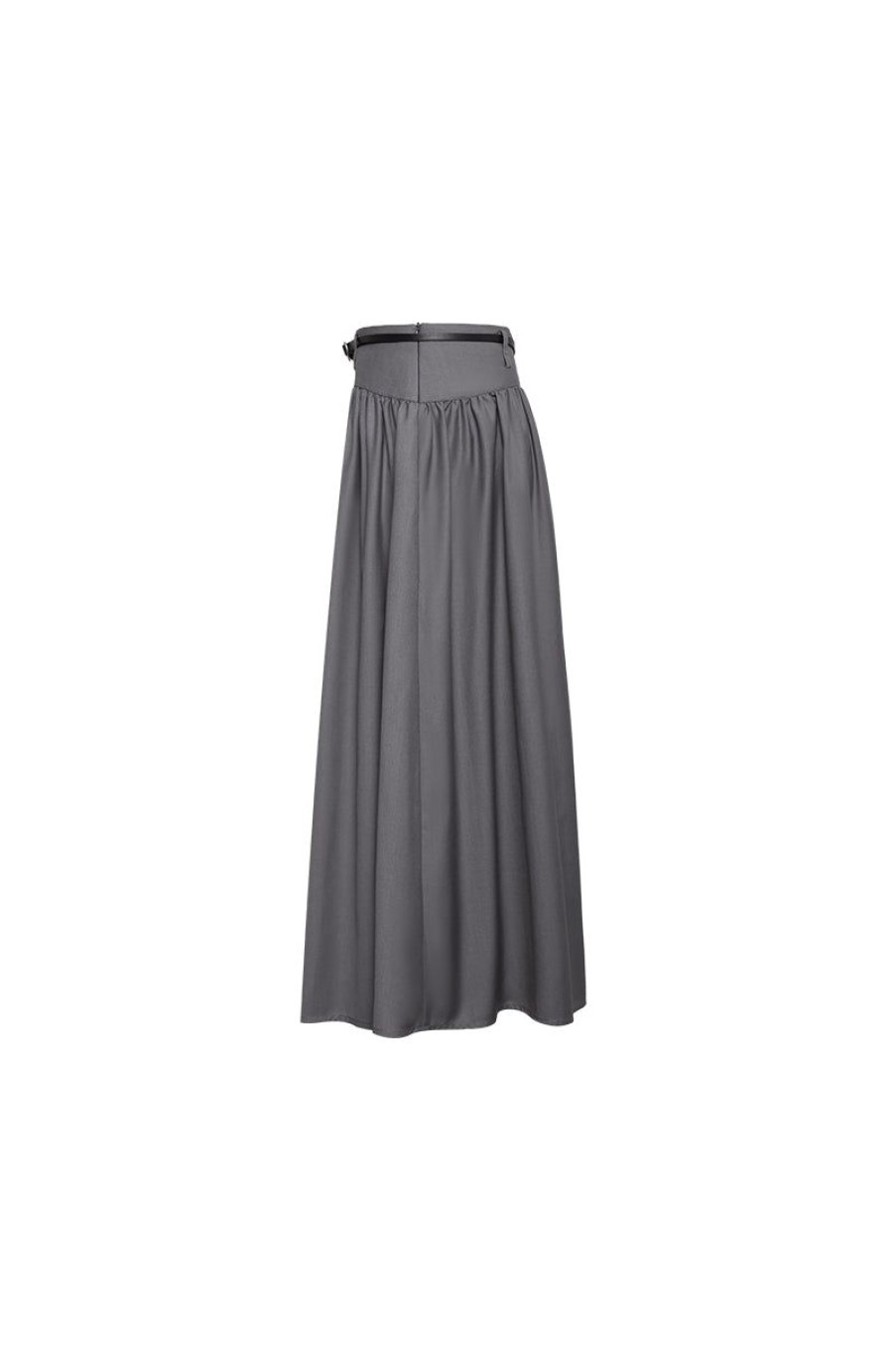 OZLANA Bottoms | Ozln Barre Pleated Midi Skirt(Grey)