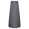 OZLANA Bottoms | Ozln Splice Low Waist Pleated Maxi Skirt(Grey)