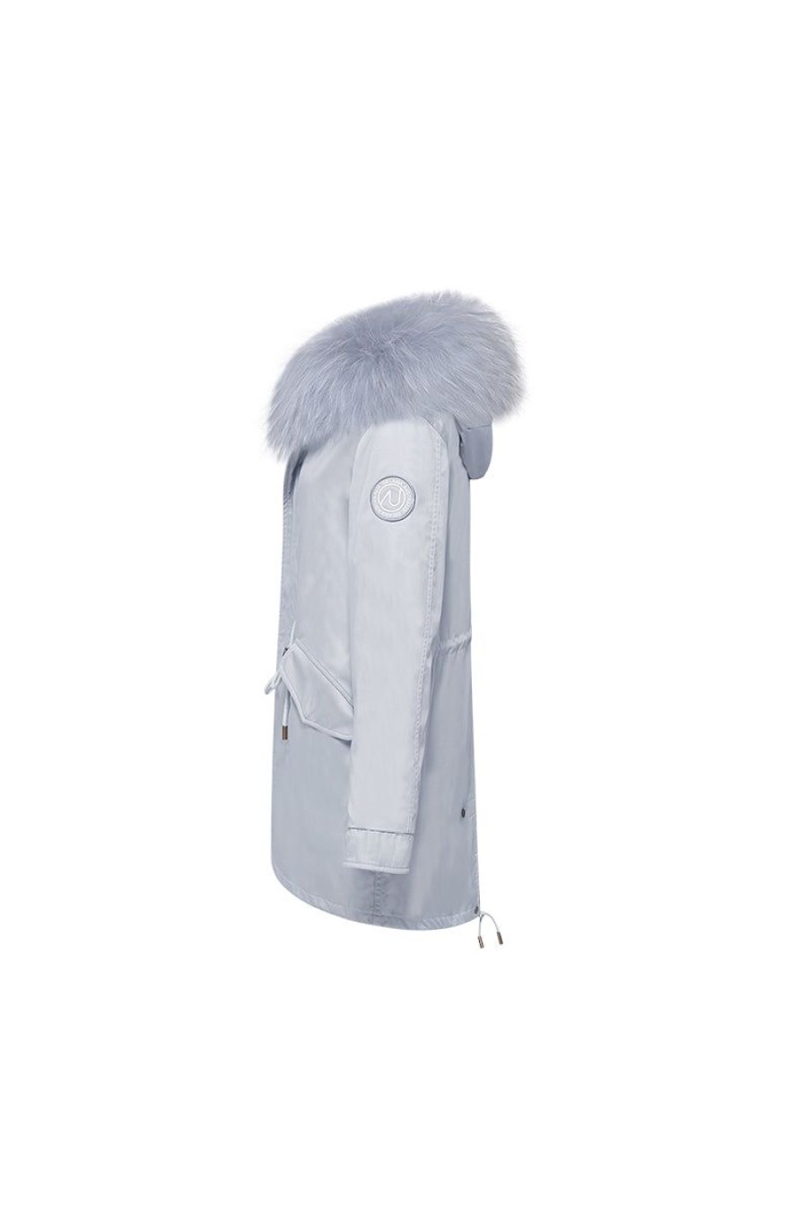 OZLANA Classic & Designer Parkas | Airy Blue +Blue Snow Fox