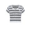 OZLANA Tee Shirts | Ozln Scoop Neck Stripe Knit Tee(White)