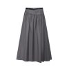 OZLANA Ozln | Ozln Barre Pleated Midi Skirt(Grey)