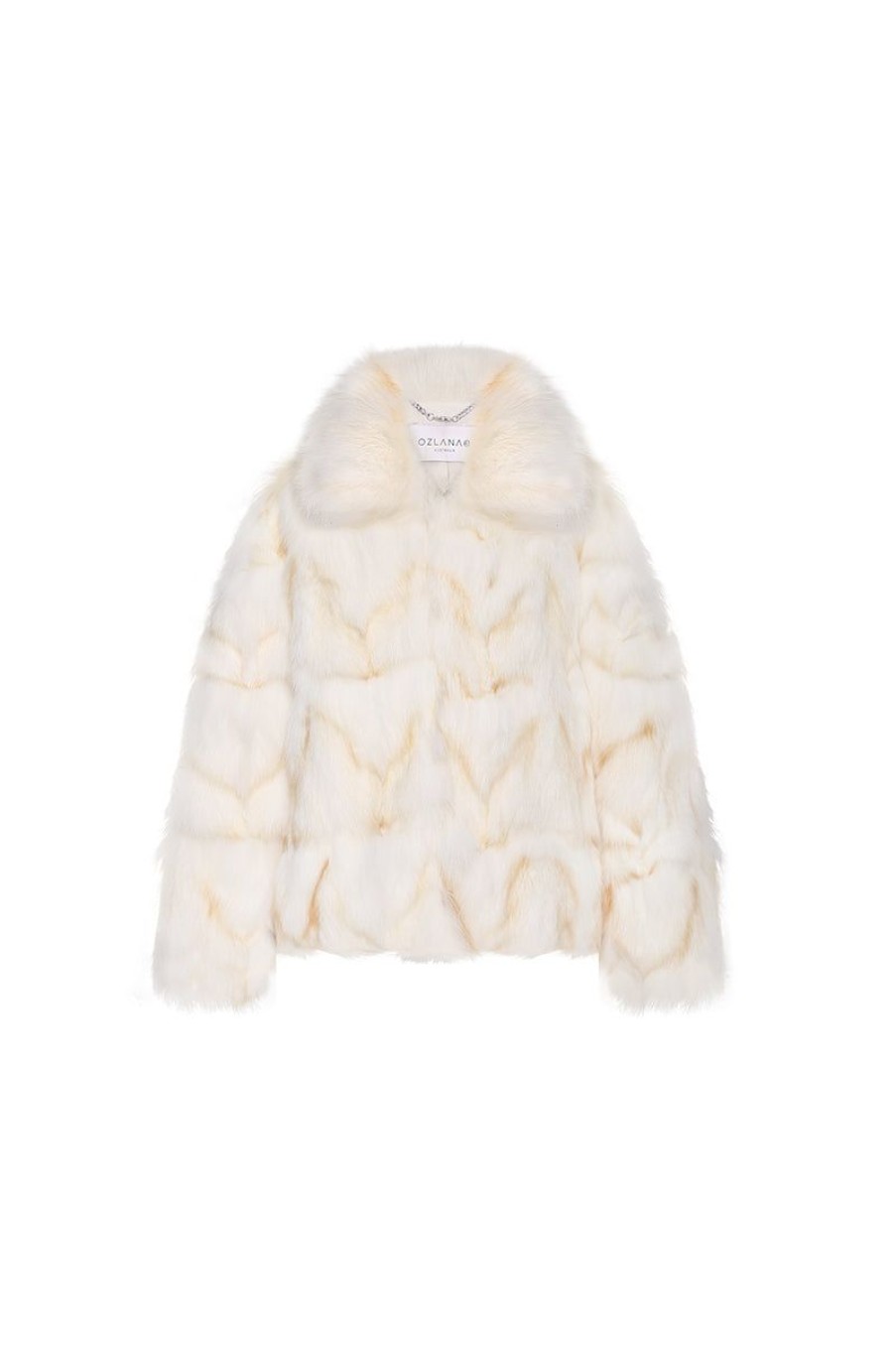 OZLANA Omniverse: Milan Runway Collection | Classic Buckle Collar Fox Fur Jacket (White)