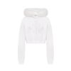 OZLANA Ozln | Ozln Heart Rose Cropped Hoodie(White)