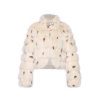 OZLANA Full Fur Jackets | Royal Cloud Bubble Buckle Collar Fox Fur Jacket (Cream)