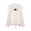 OZLANA Classic & Designer Parkas | Pinkshort Oversize Parka+White Snow Fox