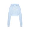 OZLANA Tops | Butterfly Print High-Waist Hoodie(Blue)