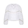 OZLANA Full Fur Jackets | Crystal Fringe Fox Fur Jacket (White)