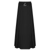 OZLANA Ozln | Ozln Splice Low Waist Pleated Maxi Skirt(Black)