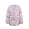 OZLANA Full Fur Jackets | Classic Round Neck Longline Fox Fur Jacket (Purple)