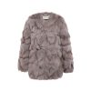 OZLANA Full Fur Jackets | Classic Round Neck Longline Fox Fur Jacket (Mocha)