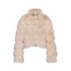 OZLANA Full Fur Jackets | Cloud Bubble Buckle Collar Fox Fur Jacket (Cream)