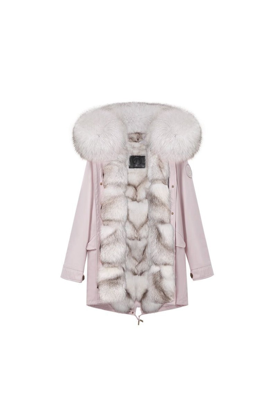 OZLANA Classic & Designer Parkas | Pink + Classic Snow Fox