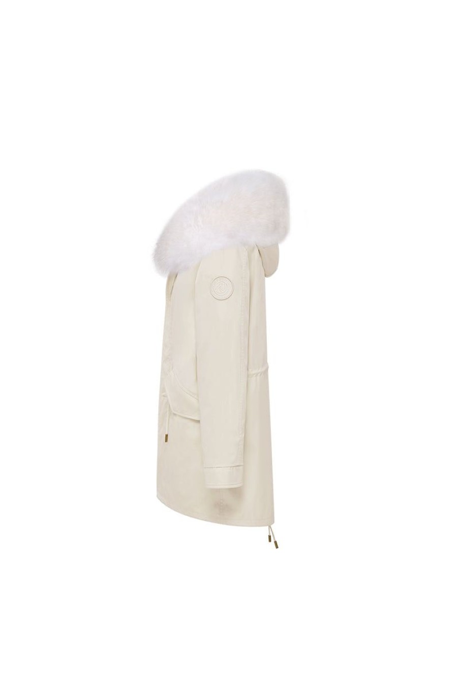 OZLANA Classic & Designer Parkas | Cream White + Classic Solar Fox