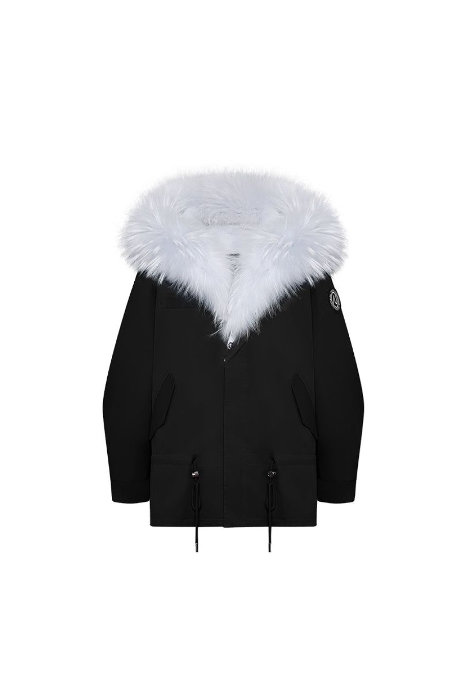 OZLANA Classic & Designer Parkas | Black Hooded Casual Parka