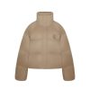 OZLANA Down Puffer Jackets | Melting Rose Heart Quilted Puffer Jacket(Camel)