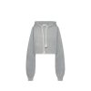 OZLANA Tops | Emboss Flower Hoodie Sweatershirt(Gray)