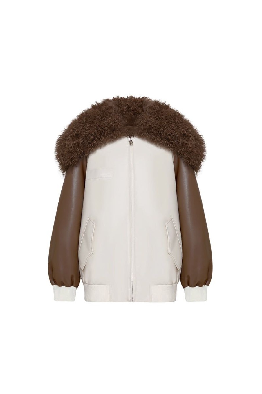 OZLANA Omniverse: Milan Runway Collection | Cream White Baseball Parka