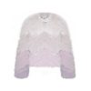 OZLANA Full Fur Jackets | Rippled Gradient Crystal Fringe Fox Fur Jacket(Purple Gradient)