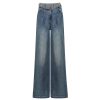 OZLANA Ozln | Ozln Rolled Waist Wide Leg Jeans(Blue)