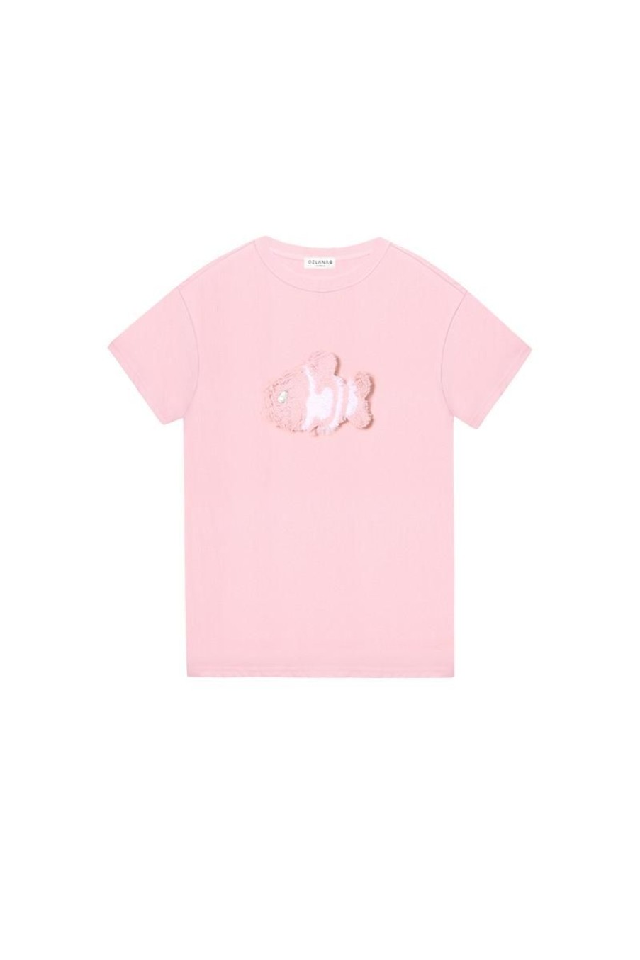 OZLANA Tops | Plush Cartoon Animal T-Shirt(Pink)