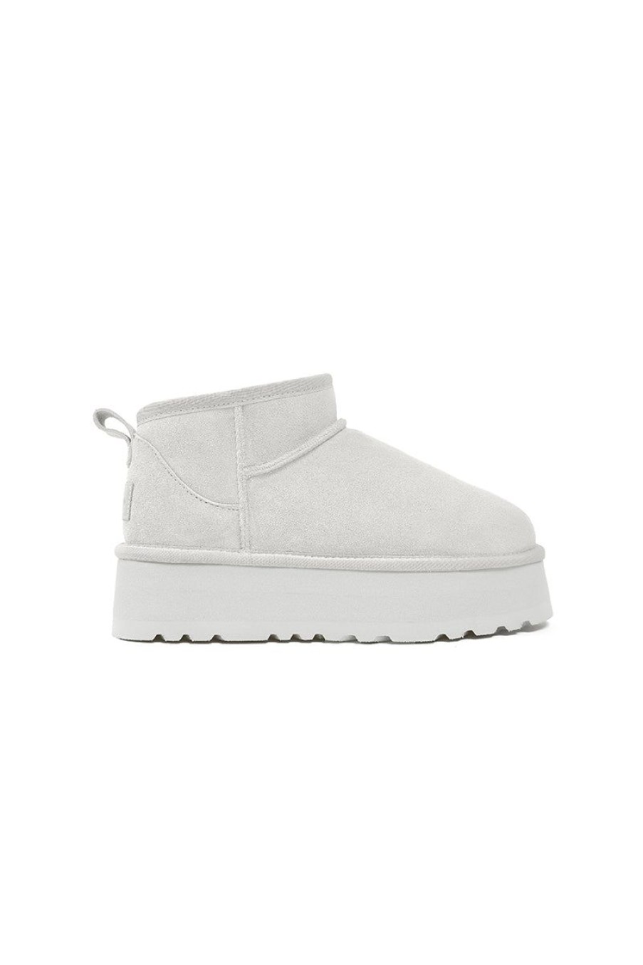 OZLANA Shoes | Ozlana Classic Platform Ultra Mini Boots (Off White)