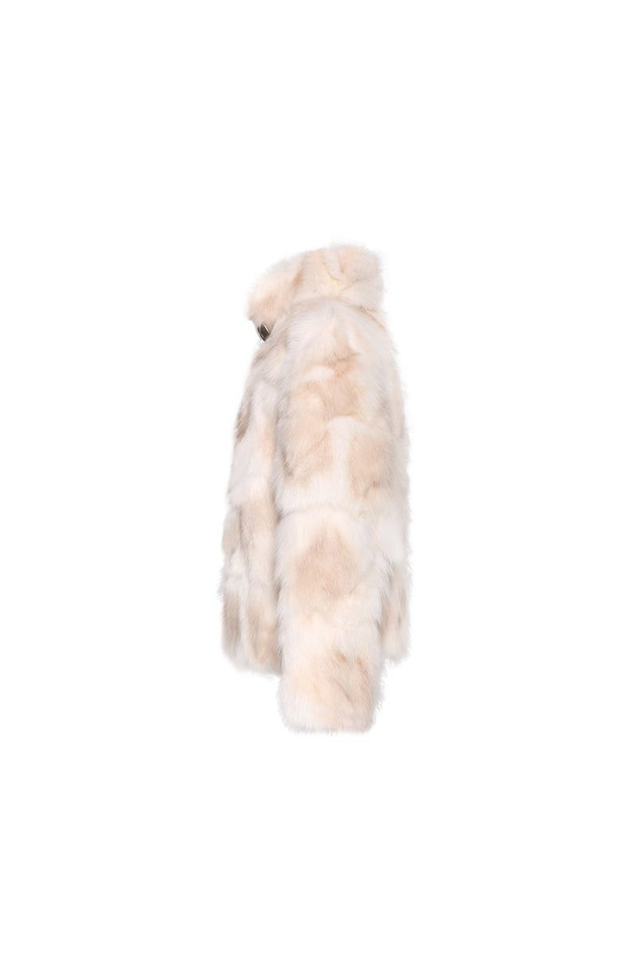 OZLANA Full Fur Jackets | Tie Dye Buckle Collar Fox Fur Jacket(Chestnut)