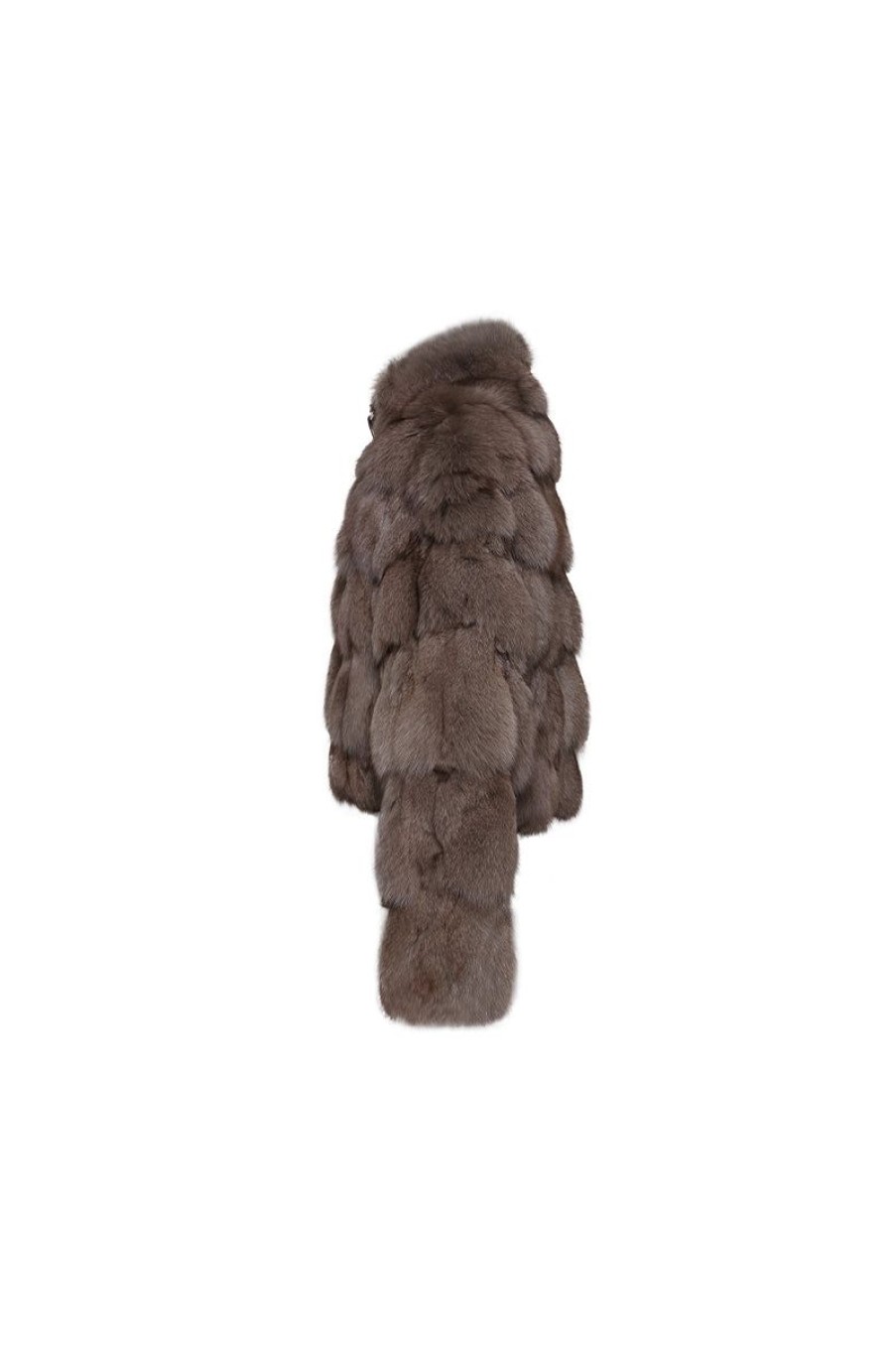 OZLANA Full Fur Jackets | Cloud Bubble Buckle Collar Fox Fur Jacket (Mocha)