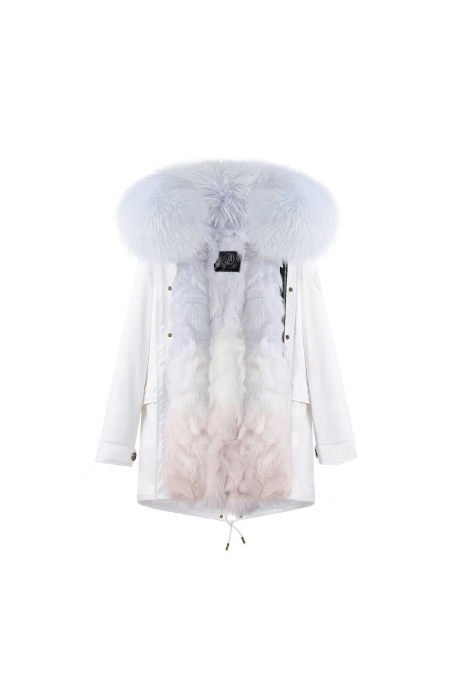 OZLANA Classic & Designer Parkas | White+ First Love Rainbow