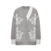 OZLANA Tops | Ozln Asymmetric Chandelier Knit Cardigan(Grey)