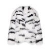 OZLANA Full Fur Jackets | Zebra Wide Lapel Racoon Fur Jacket(Black)