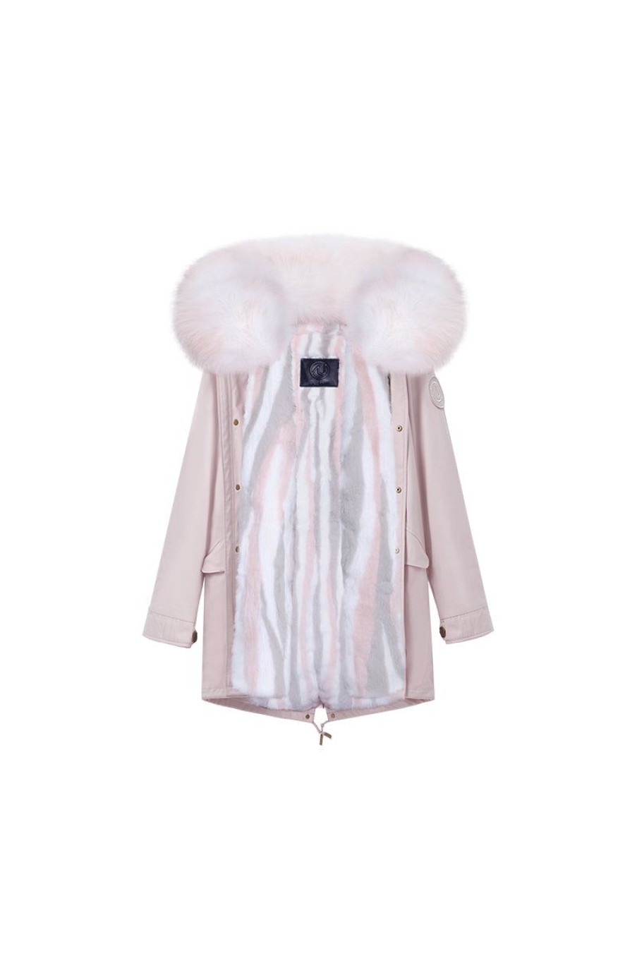 OZLANA Classic & Designer Parkas | Pink +Pink Stripe